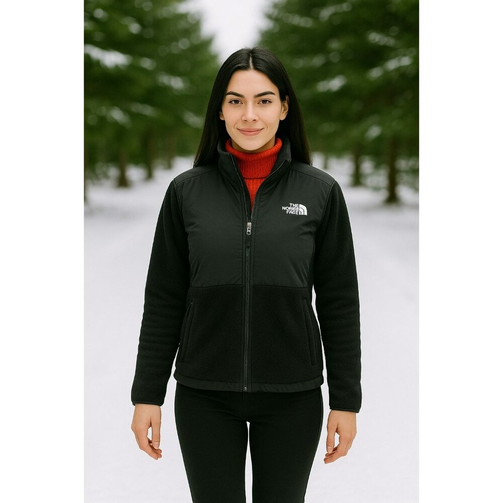 North Face Denali Womens Small Jacket Black Full Zip Polartec